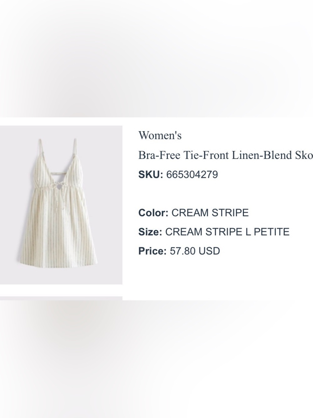 Abercrombie bra free tie front linen blend skort